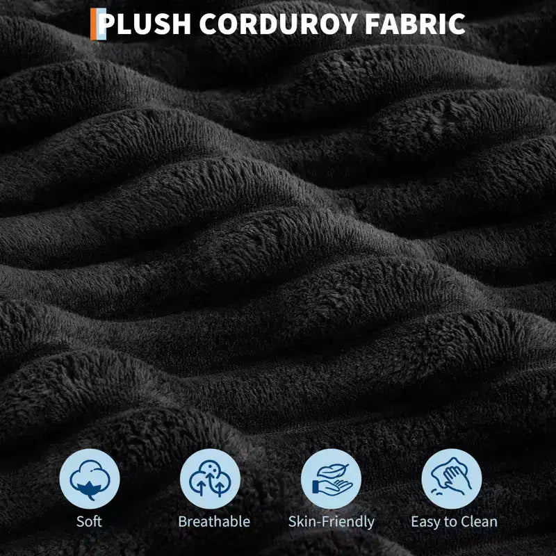 54 Inch Oversized Corduroy Chaise Lounge Chair,Upholstered Sofa Bed,w/ Charging Station,Cup Holders & Pillows,Corduroy Couch for Living Room, Bedroom