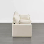 Spruce & Spring Cream 3-Piece Modular Couch Oversized Sectional Sofa for Living Room