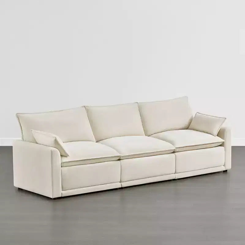 Spruce & Spring Cream 3-Piece Modular Couch Oversized Sectional Sofa for Living Room