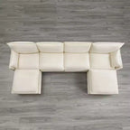 Spruce & Spring Cream 3-Piece Modular Couch Oversized Sectional Sofa for Living Room