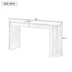 Luxystar 59 Long Console Table with Curved and Straight Line Design for Entrance and Living Room, Natural