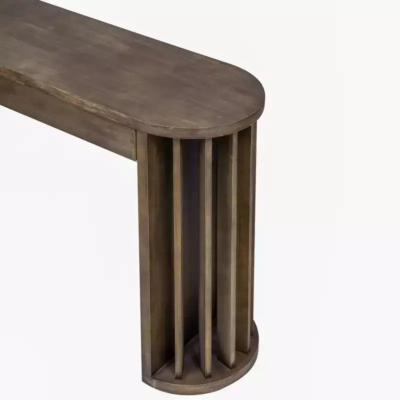 Luxystar 59 Long Console Table with Curved and Straight Line Design for Entrance and Living Room, Natural