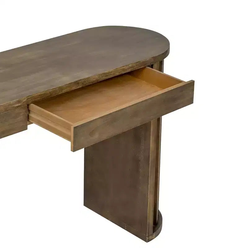 Luxystar 59 Long Console Table with Curved and Straight Line Design for Entrance and Living Room, Natural