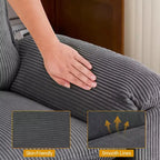 90-Inch Off-White Corduroy Modular Cloud Couch Sleeper Sofa