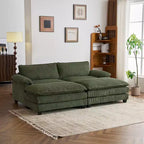 90-Inch Off-White Corduroy Modular Cloud Couch Sleeper Sofa