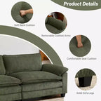 90-Inch Off-White Corduroy Modular Cloud Couch Sleeper Sofa