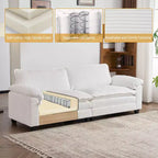90-Inch Off-White Corduroy Modular Cloud Couch Sleeper Sofa