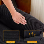 90-Inch Off-White Corduroy Modular Cloud Couch Sleeper Sofa