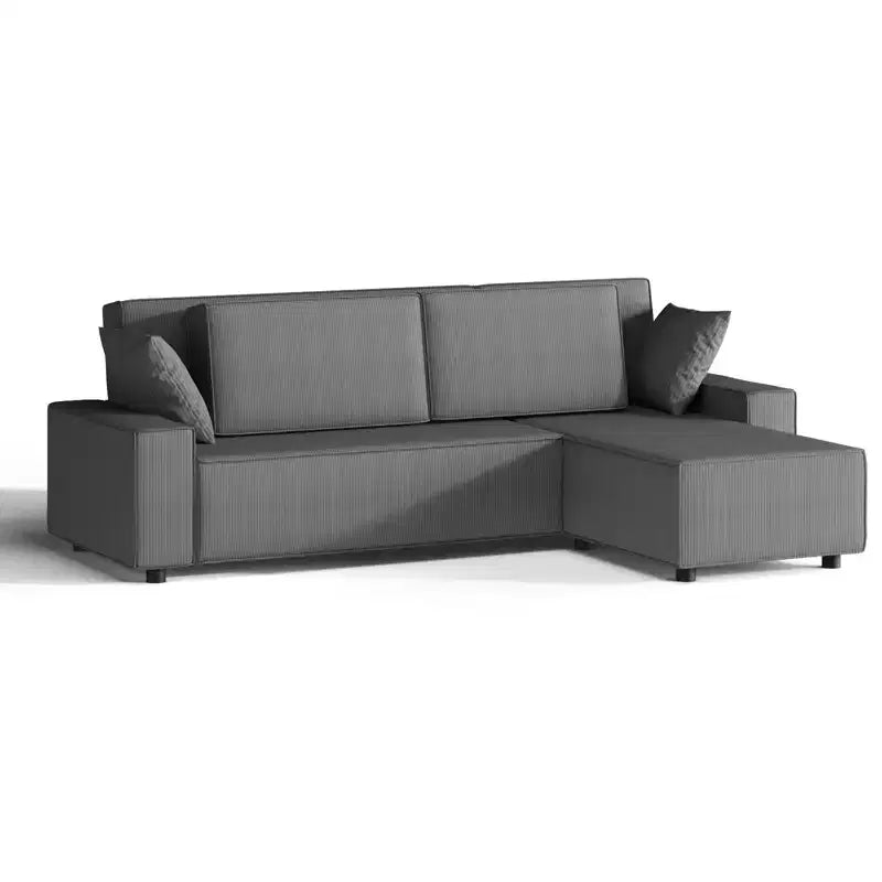 Corduroy Stripe 96 Inch Large Couch, Modern L Shaped Oversized Sectional Sofa with Deep Seat, Comfy Modular Couch for Living Room, Apartment, Studio