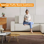 Corduroy Stripe 96 Inch Large Couch, Modern L Shaped Oversized Sectional Sofa with Deep Seat, Comfy Modular Couch for Living Room, Apartment, Studio