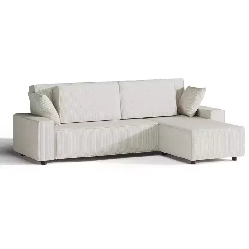 Corduroy Stripe 96 Inch Large Couch, Modern L Shaped Oversized Sectional Sofa with Deep Seat, Comfy Modular Couch for Living Room, Apartment, Studio