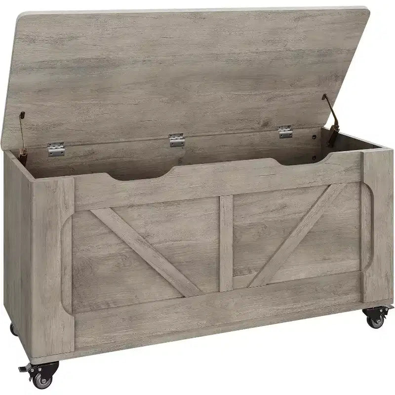 Storage Chest with Wheels, Safety Hinges and 350 lb Support