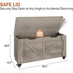 Storage Chest with Wheels, Safety Hinges and 350 lb Support