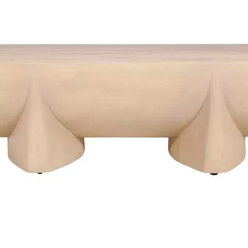 48-Inch Log Design Natural Mango Wood Coffee Table