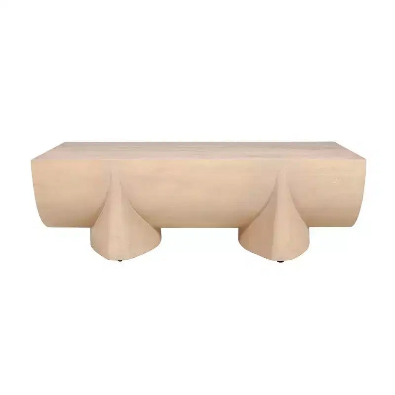 48-Inch Log Design Natural Mango Wood Coffee Table