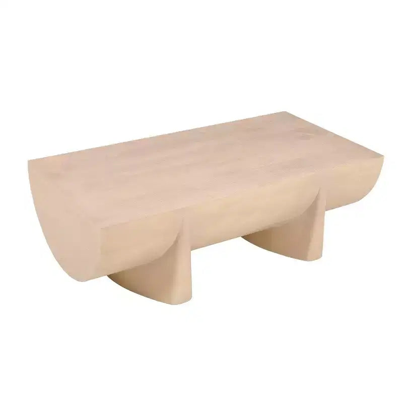 48-Inch Log Design Natural Mango Wood Coffee Table