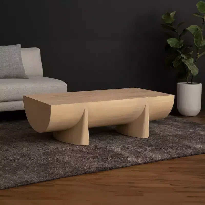 48-Inch Log Design Natural Mango Wood Coffee Table