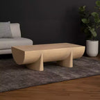 48-Inch Log Design Natural Mango Wood Coffee Table