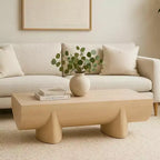 48-Inch Log Design Natural Mango Wood Coffee Table