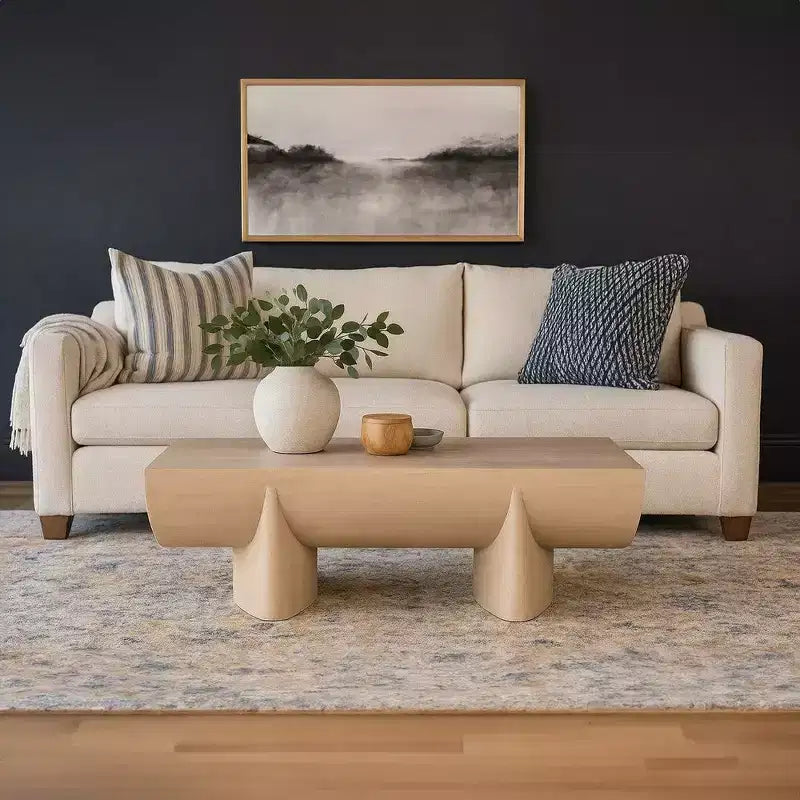 48-Inch Log Design Natural Mango Wood Coffee Table