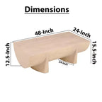 48-Inch Log Design Natural Mango Wood Coffee Table