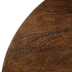 35.5-Inch Round Drum Shaped Walnut Brown Mango Wood Coffee Table