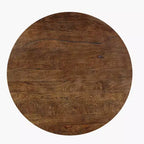 35.5-Inch Round Drum Shaped Walnut Brown Mango Wood Coffee Table