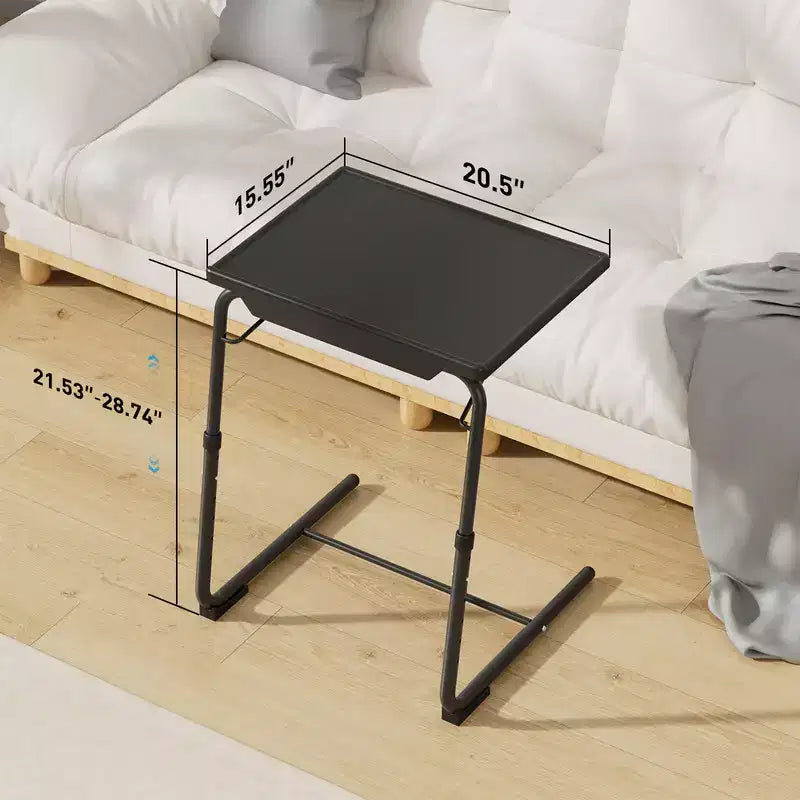 2 Pack Adjustable TV Tray Set of 2 - TV Dinner Tray on Bed & Sofa, Comfortable TV Tray Table with 6 Height & 3 Tilt Angle Adjustments