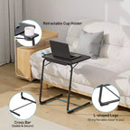 2 Pack Adjustable TV Tray Set of 2 - TV Dinner Tray on Bed & Sofa, Comfortable TV Tray Table with 6 Height & 3 Tilt Angle Adjustments