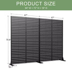 72-Inch Outdoor Privacy Screen Decorative Garden Fence – Set of 2
