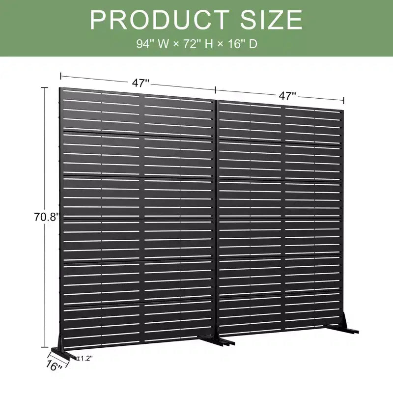 72-Inch Outdoor Privacy Screen Decorative Garden Fence – Set of 2