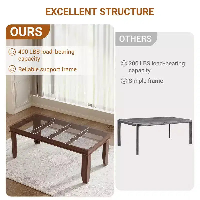 Farmhouse Dining Table for 8 Person, 71 Long Wood Kitchen Tables, Wooden Sturdy Frame