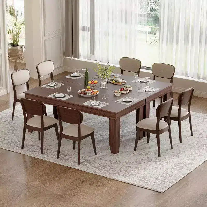 Farmhouse Dining Table for 8 Person, 71 Long Wood Kitchen Tables, Wooden Sturdy Frame