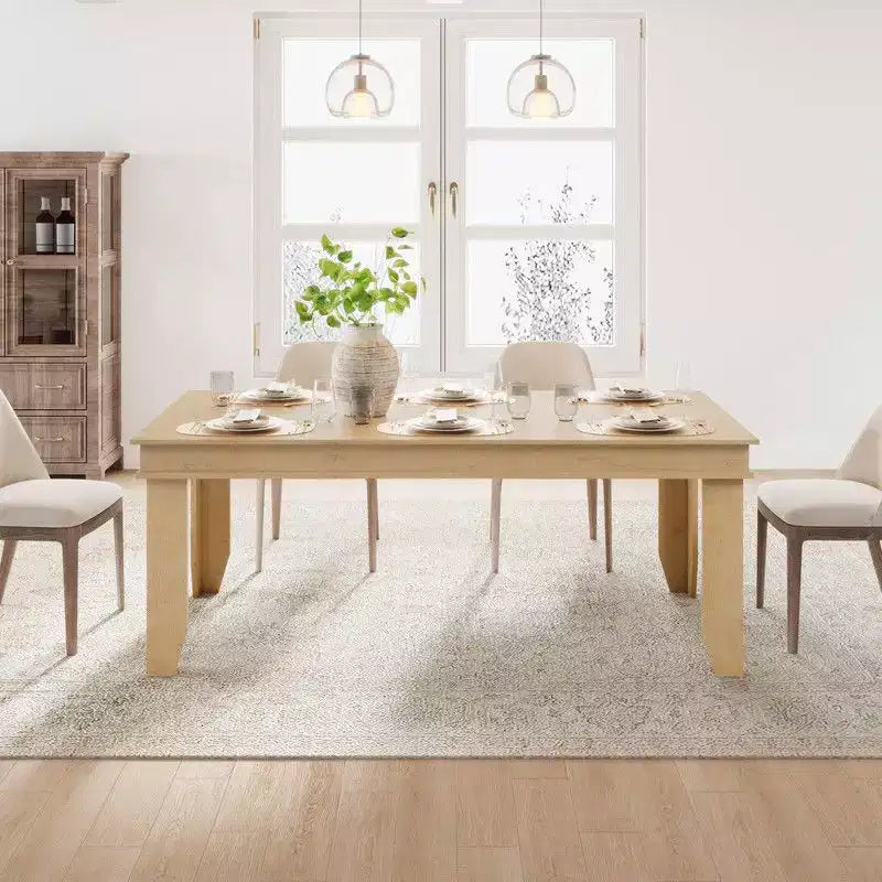 Farmhouse Dining Table for 8 Person, 71 Long Wood Kitchen Tables, Wooden Sturdy Frame