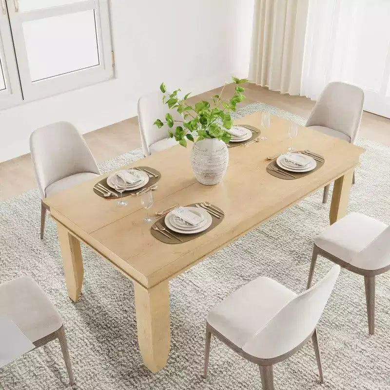 Farmhouse Dining Table for 8 Person, 71 Long Wood Kitchen Tables, Wooden Sturdy Frame