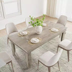 Farmhouse Dining Table for 8 Person, 71 Long Wood Kitchen Tables, Wooden Sturdy Frame