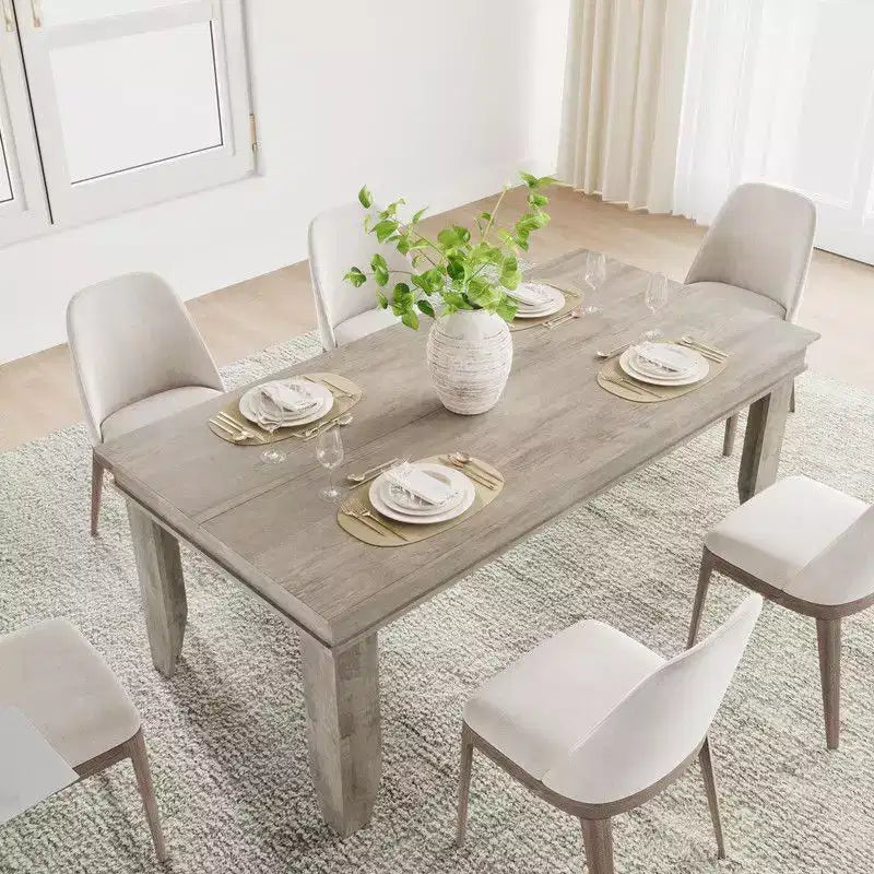 Farmhouse Dining Table for 8 Person, 71 Long Wood Kitchen Tables, Wooden Sturdy Frame