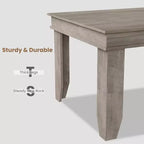 Farmhouse Dining Table for 8 Person, 71 Long Wood Kitchen Tables, Wooden Sturdy Frame