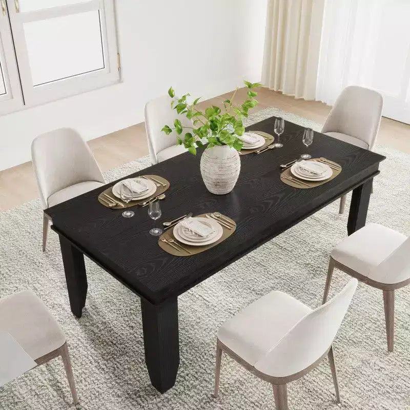 Farmhouse Dining Table for 8 Person, 71 Long Wood Kitchen Tables, Wooden Sturdy Frame