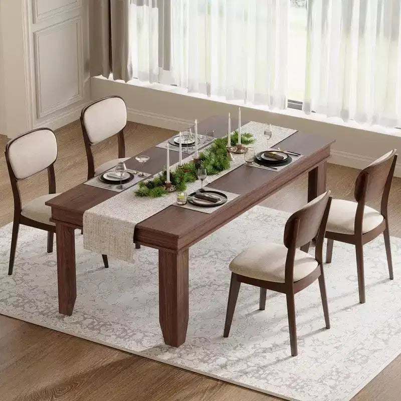 Farmhouse Dining Table for 8 Person, 71 Long Wood Kitchen Tables, Wooden Sturdy Frame