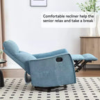 Heat Massage Manual Recliner Chair with Rocker and Swivel in Fabric for Living Room