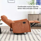 Heat Massage Manual Recliner Chair with Rocker and Swivel in Fabric for Living Room