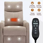 Heat Massage Manual Recliner Chair with Rocker and Swivel in Fabric for Living Room