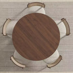 45-Inch Wood Round Dining Table for 4 – Farmhouse Modern Style