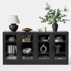 62x31 Large Sideboard Buffet Cabinet with 4 Glass Doors