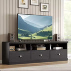 TV Stand for 75 Inch TV, Mid-Century Modern Entertainment Center with Storage Drawer, Wood Media Console TV Cabinet for Living Room