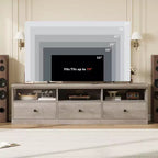 TV Stand for 75 Inch TV, Mid-Century Modern Entertainment Center with Storage Drawer, Wood Media Console TV Cabinet for Living Room