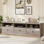 TV Stand for 75 Inch TV, Mid-Century Modern Entertainment Center with Storage Drawer, Wood Media Console TV Cabinet for Living Room