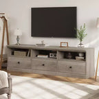 TV Stand for 75 Inch TV, Mid-Century Modern Entertainment Center with Storage Drawer, Wood Media Console TV Cabinet for Living Room