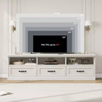 TV Stand for 75 Inch TV, Mid-Century Modern Entertainment Center with Storage Drawer, Wood Media Console TV Cabinet for Living Room